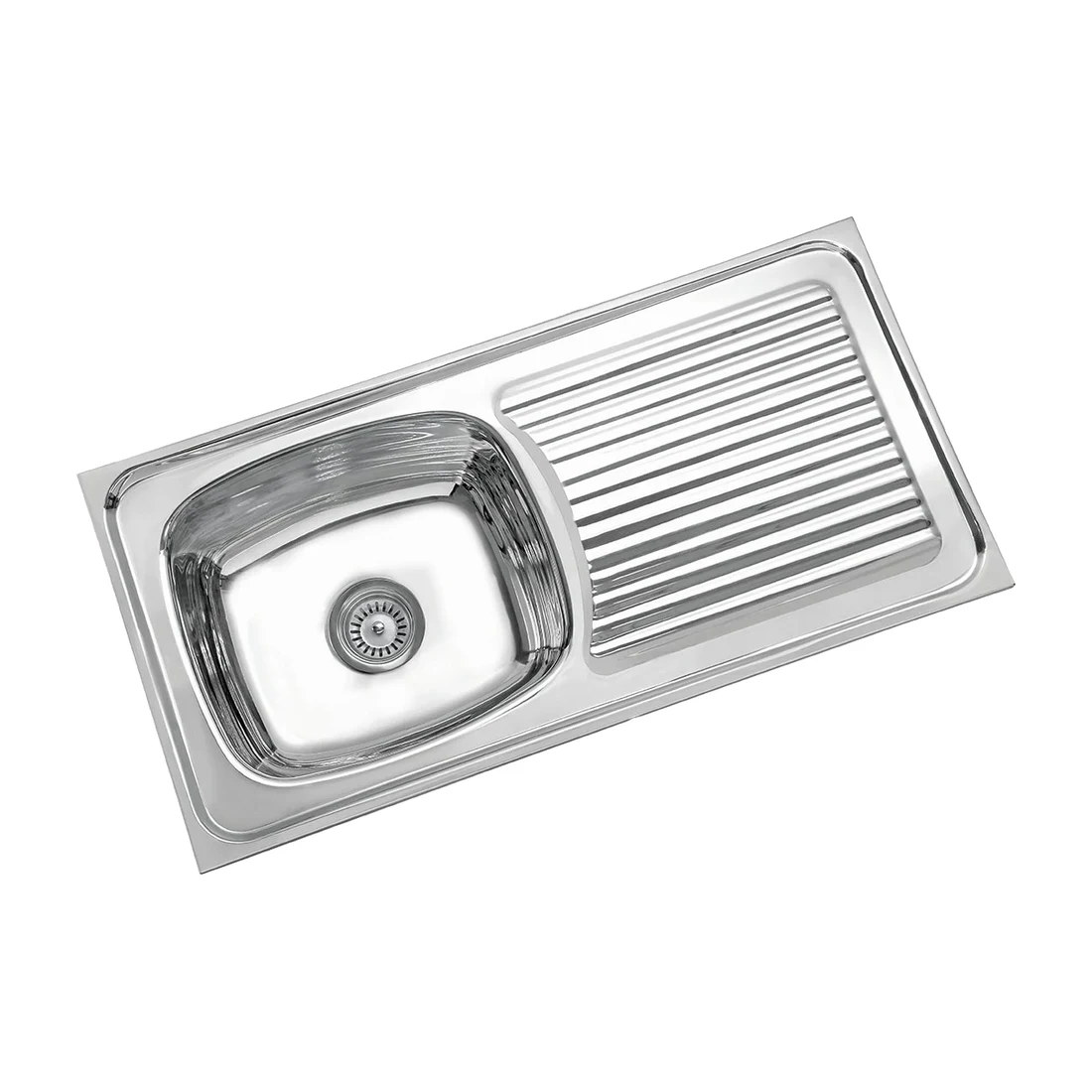 Parryware New Coral Single Bowl Kitchen Sink Drainboard Folded Edge