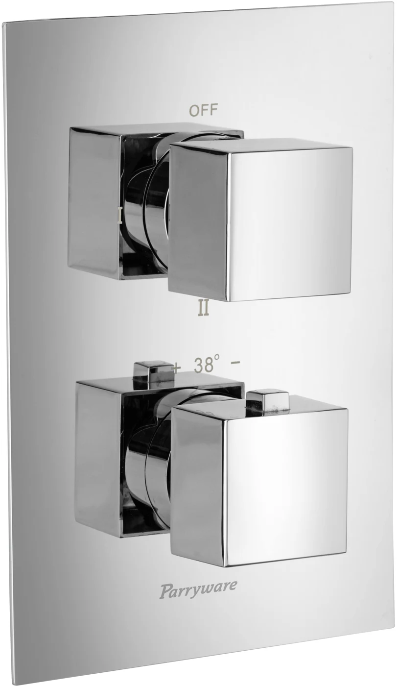 Thermostat 3Way Thermostatic Div Upper Trim Square - Chrome