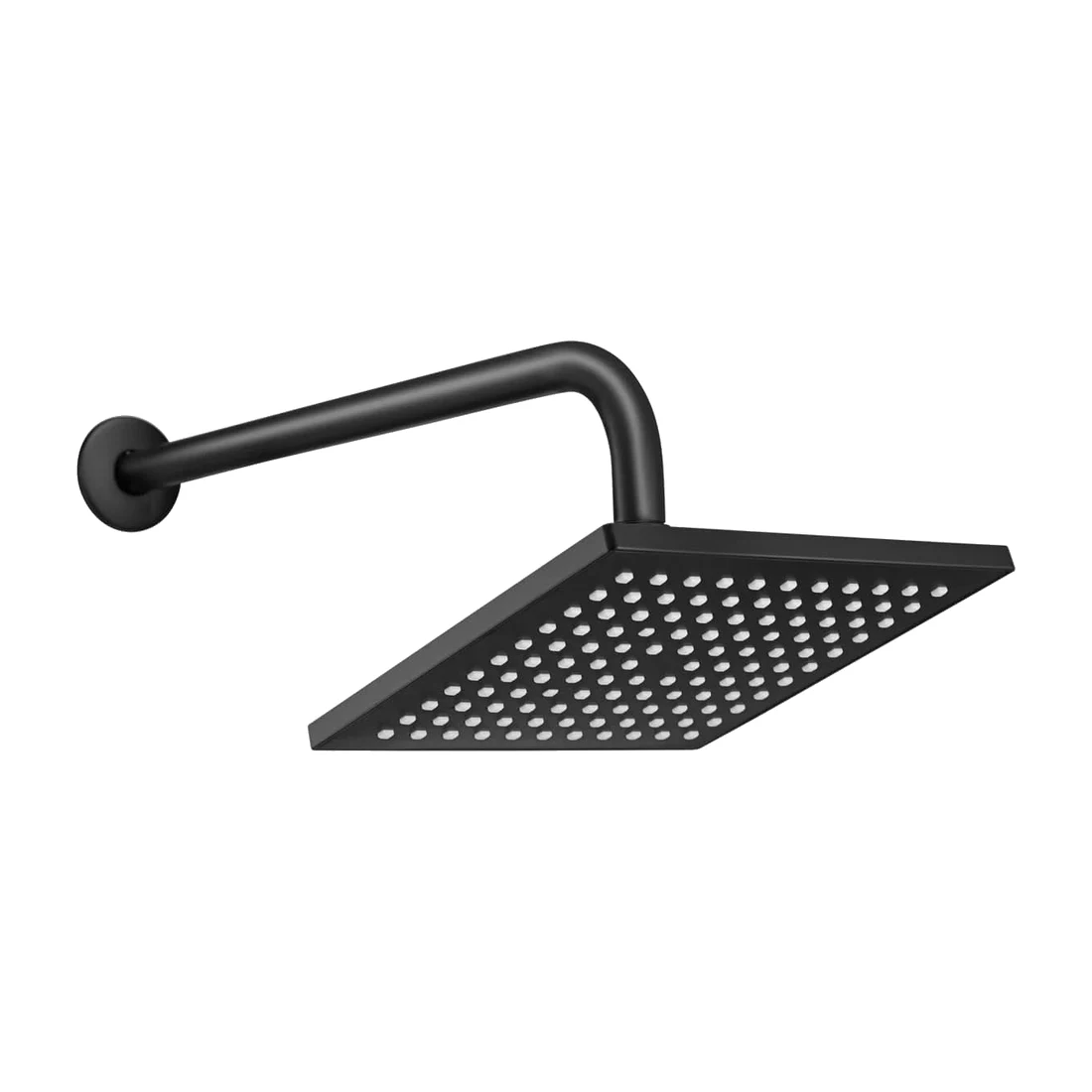 Hand Shower Single Flow Ohs 200Mm Square 450Mm Arm Mattblk